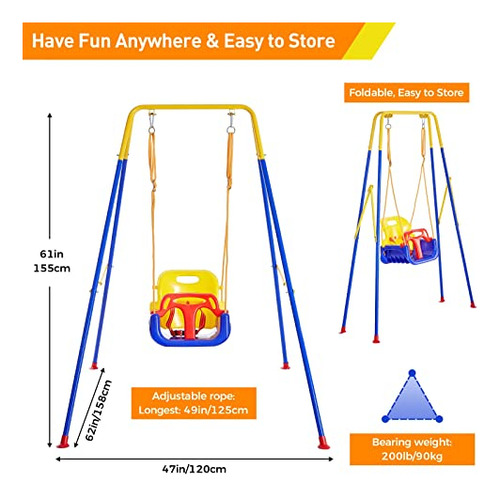Funlio Juego De Columpio 2 En 1 Para Niños Pequeños Y Bebés,