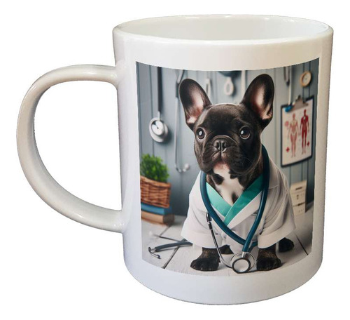 Taza Plastico Bulldog Frances Doctor Atencion Medico