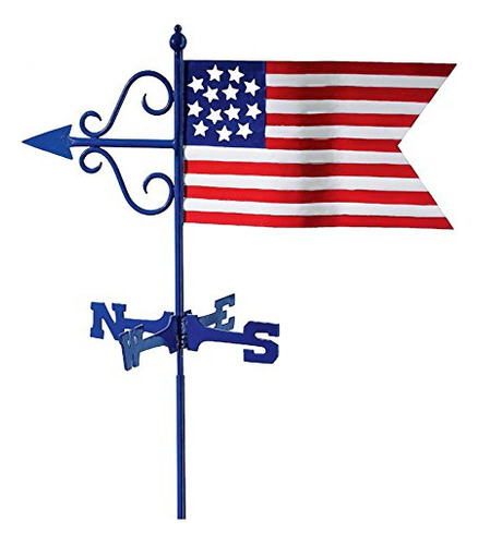 Americana Flag Weathervane With Roof Mount