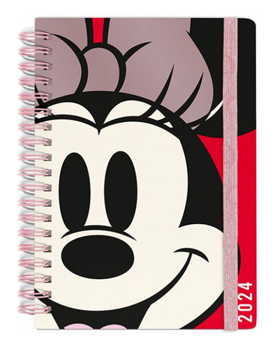 Agenda Minnie Espiralada Mooving 14x20cm Dos Dias Por Pagina