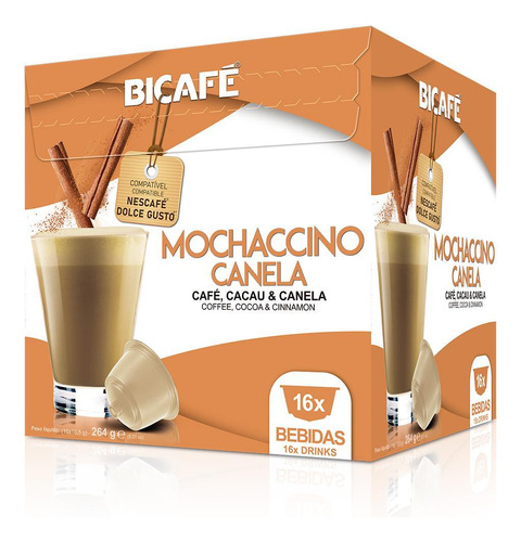 Cápsula De Mochaccino Canela Bicafé Para Maq. Dolce Gusto