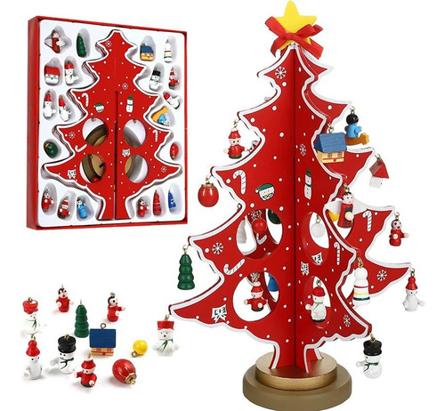 Arbol De Navidad Madera Pequeño Mini Arbolito De Escritorio