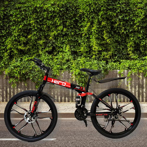 Bicicleta De Montaña Plegable Rodada 26 Color Rojo Con Negro Xiird Modelo W
