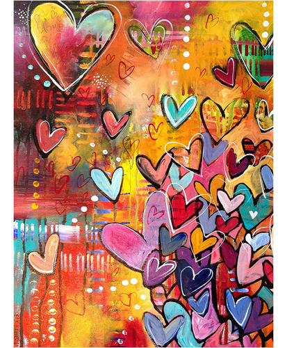 Juego Pintura 5d Diamante, Impresión Corazón Pintado,40x30cm