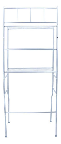 Mueble Organizador De Baño 3 Repisas Color Plata Color Plateado