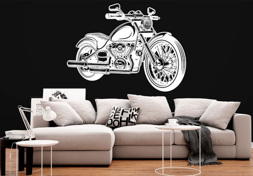 Motocicleta Clásica Vintage Vinil Decorativo 