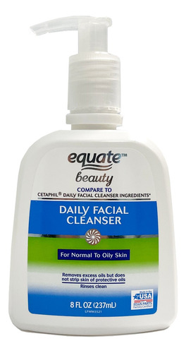 Equate Beauty Limpiador Facial Diario Normal A Graso 8 Oz.
