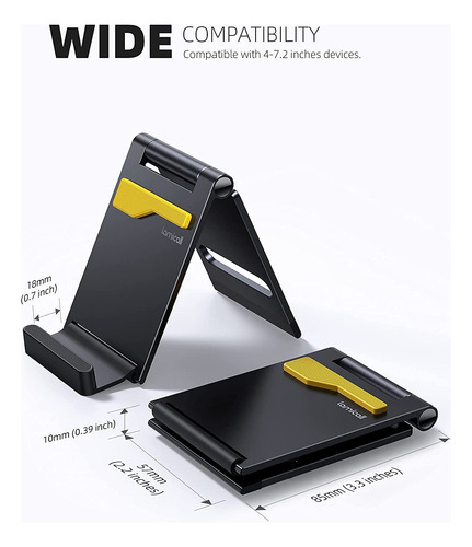 Soporte Para Telefono Plegable De Escritorio -negro Lamic...