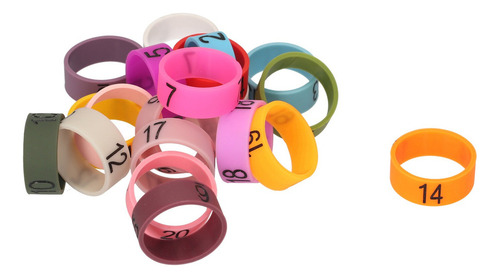 Microfone De 20 Unidades Colorido Id Anéis Número 1 A 20 Mul