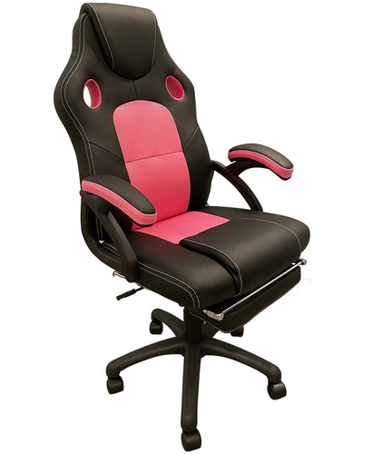 Silla Gamer Escritorio 801 C/apoya Pies Rosa C/envio