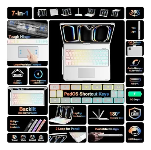Faryodi Keyboard Case For iPad Pro 13 Inch (m4,