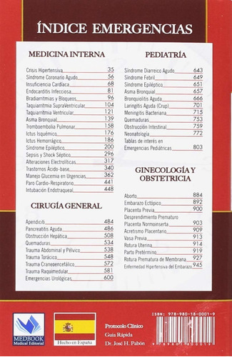 Imagen 2 de 5 de Protocolo Clinico. Guia Rapida - Pabon - Nuevo - Envios T/p