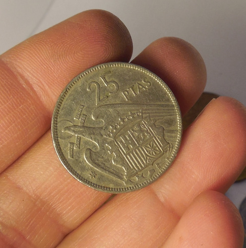 Moneda 25 Pesetas, Franco, 1957.