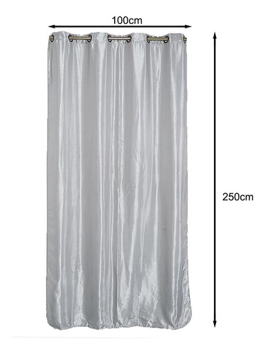 Cortinas De Ventana De Satén El 100x250cm Gris