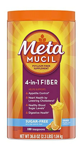 Metamucil Suplemento De Fibra Libre De Azúcar, 180 Porciones