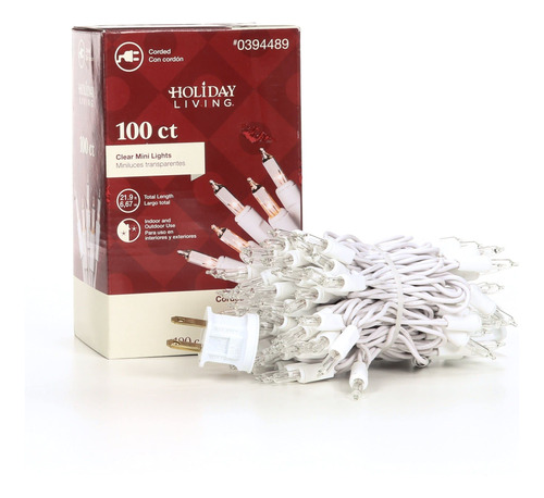 Holiday Living Mini Luz 100 Quilate Blanca Cable Blanco