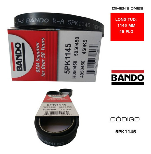 Correa Aire Acond Honda City 1.3l 2005-2008