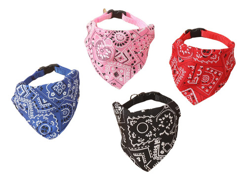 Qwinee 4 Pañuelos Para Perro, Cuello Bandana Para Gato, Coll