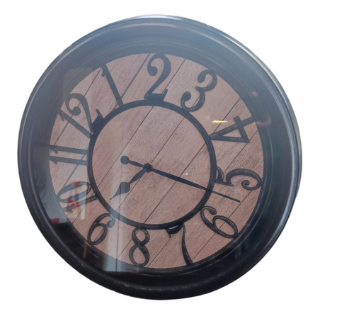Reloj Pared Circular 48 Cm Color Negro Diseño Deco Importad 