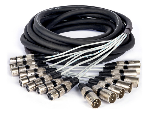Multicabo Espaguetado 8 Vias Com Conectores Xlr - 7 Metros
