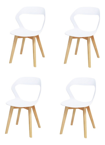 Set Sillas Mundo In Moura 4 Sillas Para Comedor Sala Moderna Estructura de la silla Blanco