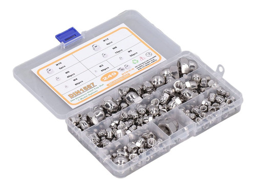 Yumili 249pcs Acorn Hex Cap Nuts Assortment Kit M3 M12