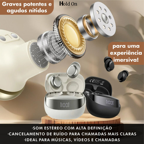 Fone De Ouvido Bluetooth Sem Fio Tws Com Display Hold On Digital