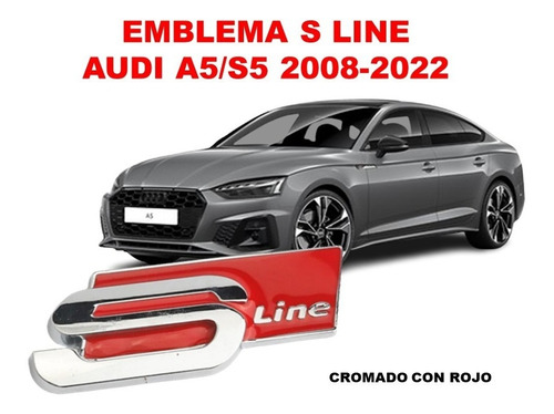 Emblema S Line Audi A5/s5 2008-2022 Rojo/cromo