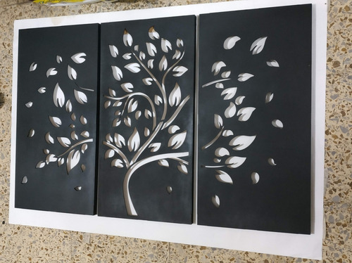 Imagen 2 de 2 de Cuadro Triptico , Corte Laser En Mdf