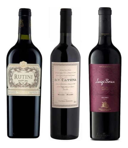 Rutini Malbec 750m + 1 Dv Catena Malbec + Luigi Bosca Malbec