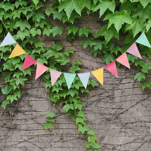 Imagen 2 de 10 de Banderines Decorativos Guirnaldas De Tela