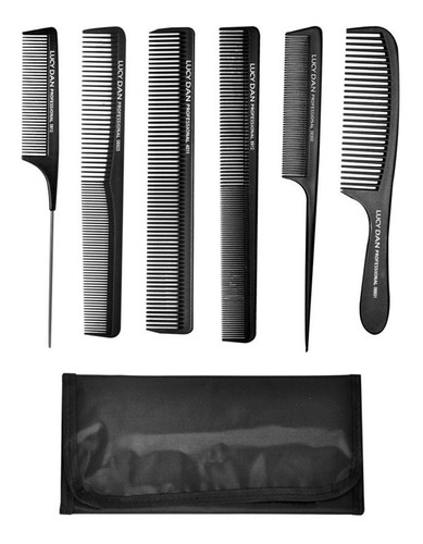 Lucydan Kit X6 Peines Modelar Corte Peluquería Barbería Pelo