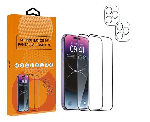 Kit 2micas Premium Cristal Templado+2mica Cámara Para iPhone