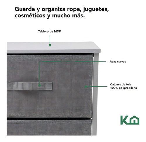 Comoda Cajonera 2 Cajones 2pzas Colchon Matrimonial En Caja Color blanco y gris