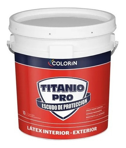 Latex Interior Exterior Titanio Colorin 10l Blanco - Yanina