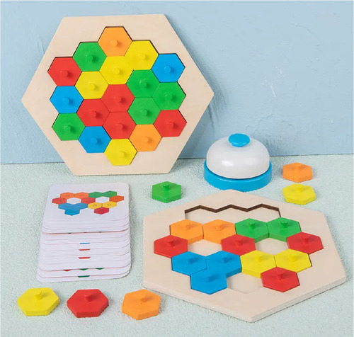 Mosaico Lógico Puzzle Honeycomb Combinación De Colores -387