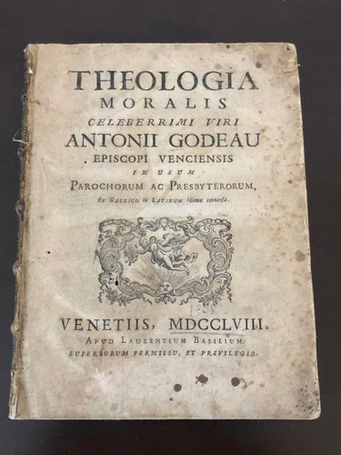 Livro Antigo 1758 Theologia Moralis Antonii Godeau Latim