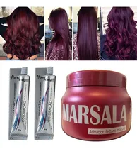 Comprar Kit Vinho Marsala 01 Mascara 250g E 02 Coloração Mairibel Tom 66.26 - vinho marsala