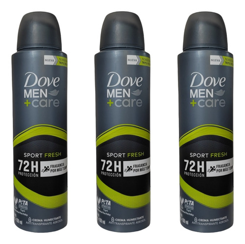 Pack X3 Dove Men+care Desodorante Sport Fresh 72h Proteccion