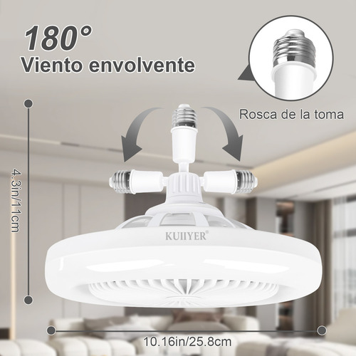 Kuiiyer 2 En 1 Ventilador De Techo Cerrado Blanco Con Luz, Con Mando A Distancia, 3 Niveles De Luz Ajustables, Incluye 6 Pastillas De Aromaterapia, Apto Para Salón, Dormitorio
