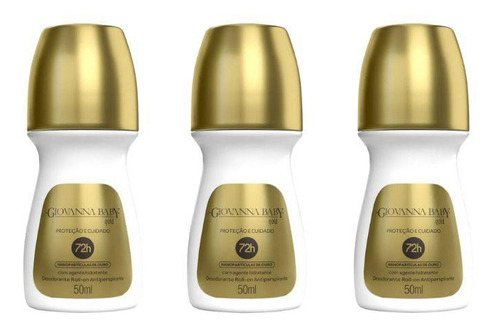 Desodorante Roll-on Giovanna Baby Gold 50ml - Kit C/3un