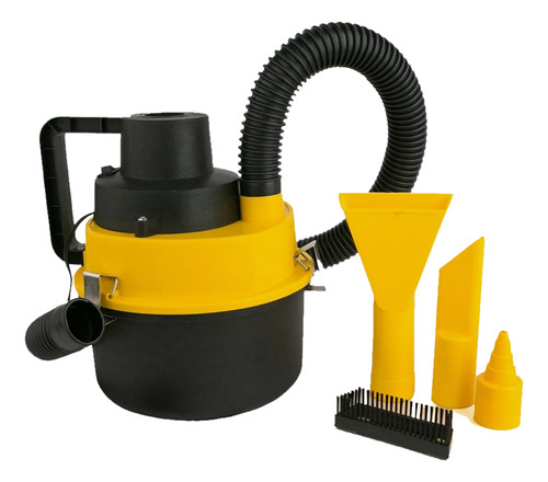 Aspiradora Tacho Limpia Alfombra Polvo Portatil Auto 3l Color Amarillo
