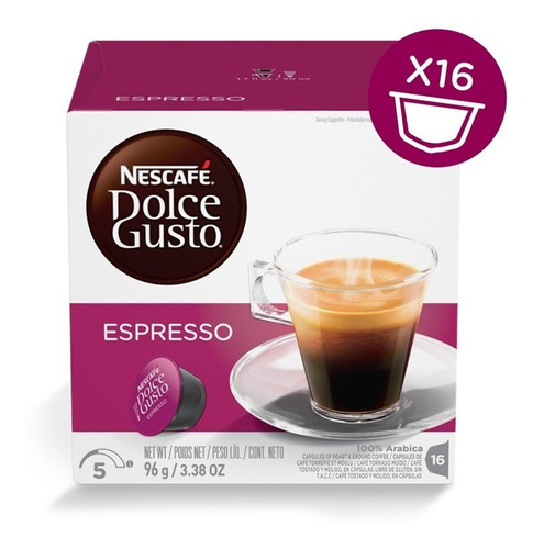 Cápsulas Espresso 16 Unidades Nestlé Dolce Gusto