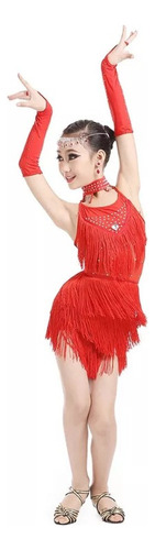 Xt Vestido De Baile Latino For Niña, Falda Latina For Salsa