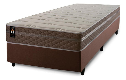 Cama Box C/ Molas Ensacadas Georgia Bege Solteiro 96x203x60