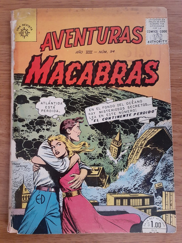 Cómic Aventuras Macabras Número 94 Editora Sol 1959