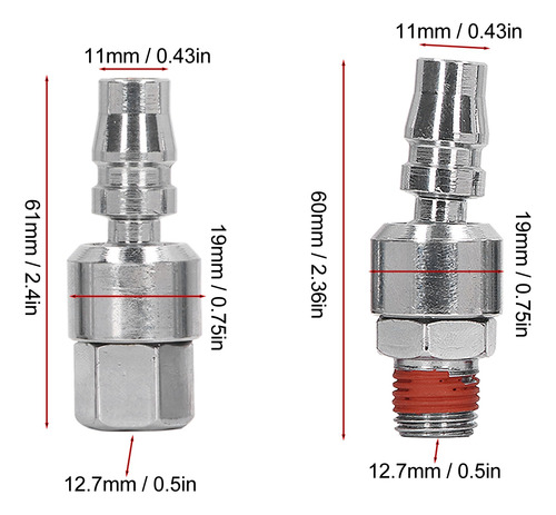 L Conector Giratorio Para Manguera De Aire, 1/4 Pulgadas,