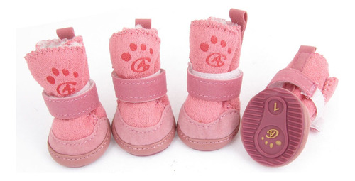 Zapatos Bota Para Perros Protector Pata 2 Pares Rosa 42x32mm