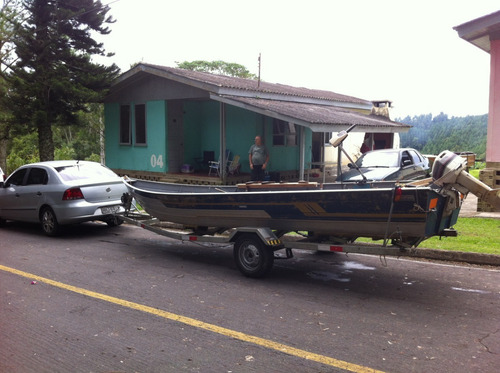 Barco Alumínio 6 Metros, Carretinha E Motor 15hp