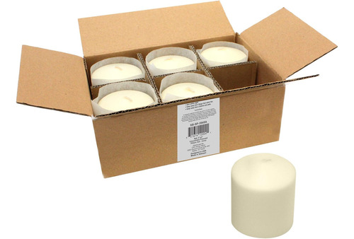 Velas De Pilar Altas Sin Aroma, 3 X 6 Pulgadas, Color Blanco